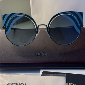 FENDI 53mm Cutout Cat Eye Sunglasses!